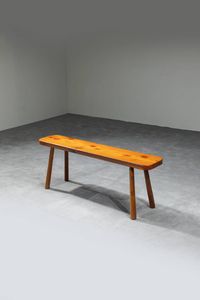 PRODUZIONE ITALIANA - Panca in legno. Anni '60 cm 48x128x26  Difetti