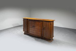 Vittorio Valabrega - Credenza in legno con particolari in ottone. Anni '40 cm 104x212x46 5  Difetti
