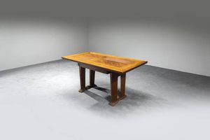 Vittorio Valabrega - Scrivania in legno con cassetto. Anni '40 cm 76x157x86  Difetti