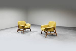 GIANFRANCO FRATTINI - Coppia di poltrone mod. 849