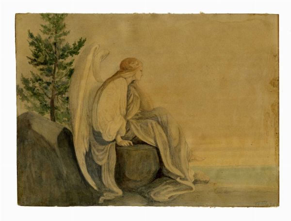 Donna angelica.  - Asta Arte Moderna e Contemporanea | ASTA A TEMPO - PARTE II  - Associazione Nazionale - Case d'Asta italiane