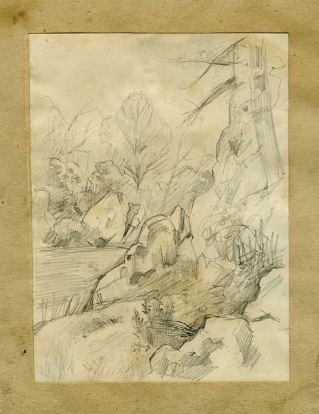 HENRI CHARLES MANGUIN : Paesaggio con rocce.  - Asta Arte Moderna e Contemporanea | ASTA A TEMPO - PARTE II  - Associazione Nazionale - Case d'Asta italiane