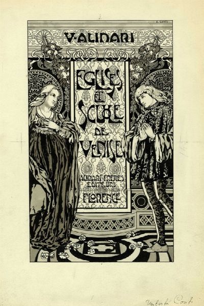 UMBERTO CONTI : Lotto composto di 3 disegni e 2 incisioni liberty.  - Asta Arte Moderna e Contemporanea | ASTA A TEMPO - PARTE II  - Associazione Nazionale - Case d'Asta italiane