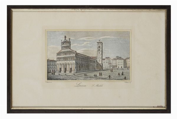 Lotto composto di 4 incisioni di cattedrali lucchesi.  - Asta Arte Moderna e Contemporanea | ASTA A TEMPO - PARTE II  - Associazione Nazionale - Case d'Asta italiane
