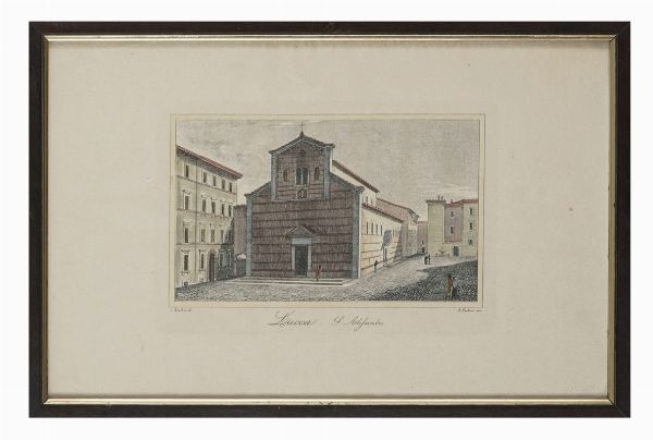 Lotto composto di 4 incisioni di cattedrali lucchesi.  - Asta Arte Moderna e Contemporanea | ASTA A TEMPO - PARTE II  - Associazione Nazionale - Case d'Asta italiane