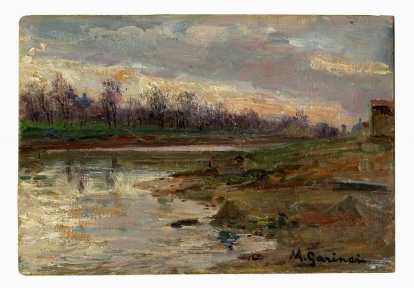 Michele Garinei : L'Arno alla Nave a Rovezzano.  - Asta Arte Moderna e Contemporanea | ASTA A TEMPO - PARTE II  - Associazione Nazionale - Case d'Asta italiane