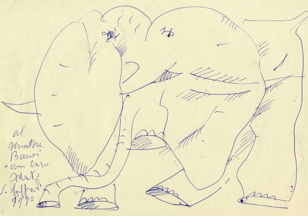 Lotto composto di 13 tra cartoline (alcune viaggiate) e lettere disegnate.  - Asta Arte Moderna e Contemporanea | ASTA A TEMPO - PARTE II  - Associazione Nazionale - Case d'Asta italiane