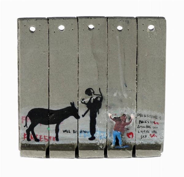 Banksy : The Walled Off Hotel. Palestine is... Five-part souvenir wall section.  - Asta Arte Moderna e Contemporanea | ASTA A TEMPO - PARTE II  - Associazione Nazionale - Case d'Asta italiane