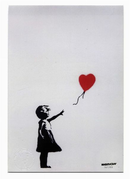 Banksy : The Balloon Girl.  - Asta Arte Moderna e Contemporanea | ASTA A TEMPO - PARTE II  - Associazione Nazionale - Case d'Asta italiane