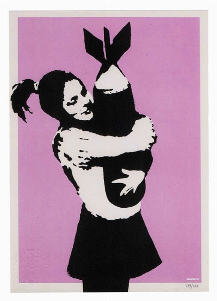 Banksy : Bomb Hugger.  - Asta Arte Moderna e Contemporanea | ASTA A TEMPO - PARTE II  - Associazione Nazionale - Case d'Asta italiane