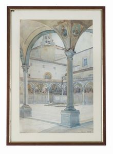 ENRICO ALESSANDRI - Il chiostro grande della S.S. Annunziata di Firenze.