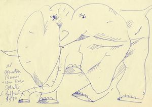 Lotto composto di 13 tra cartoline (alcune viaggiate) e lettere disegnate.  - Asta Arte Moderna e Contemporanea | ASTA A TEMPO - PARTE II  - Associazione Nazionale - Case d'Asta italiane