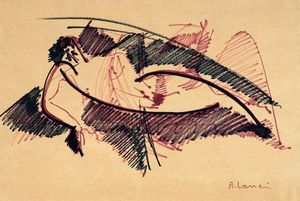 AMEDEO LANCI - Lotto composto di 6 disegni e 3 incisioni.