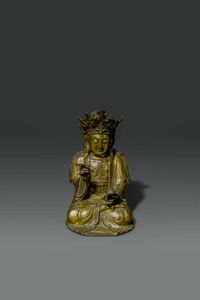 BUDDHA - Buddha in bronzo dorato seduto