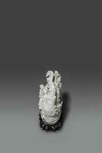 SCULTURA : Gruppo in porcellana blanc de chine raffigurante scena di vita comune con personaggi   Cina  Repubblica  XX secolo H cm 29x27x13  - Asta Asta di Arte Orientale - Associazione Nazionale - Case d'Asta italiane