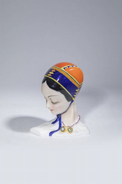 ESSEVI TORINO : Testa di dama con cuffia  - Asta Asta di Argenti e Antiquariato - Associazione Nazionale - Case d'Asta italiane