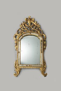 SPECCHIERA - 144x90 senza cimasa in legno dorato  Piemonte XVIII inizi XIX secolo. Difetti e mancanze