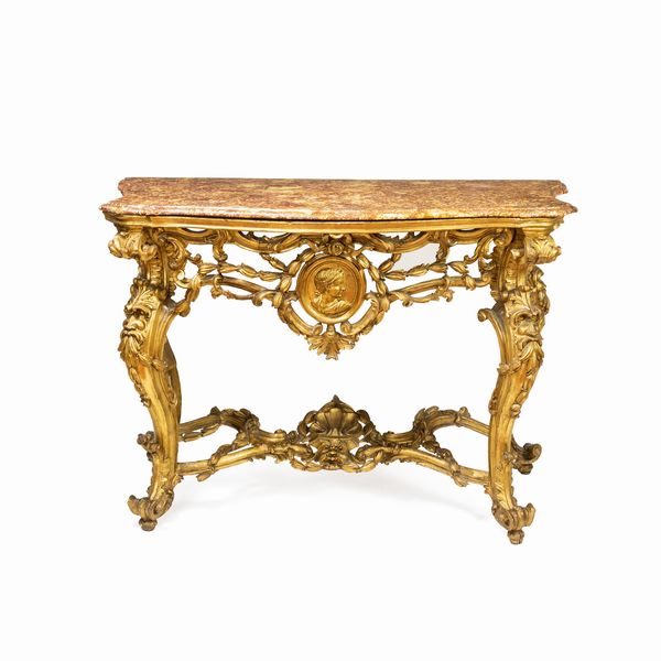 Console in legno dorato  - Asta Dipinti Antichi, Arredi, Sculture e Oggetti d'Arte - Associazione Nazionale - Case d'Asta italiane