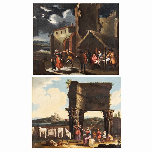 Pittore bambocciante  - Asta Dipinti Antichi, Arredi, Sculture e Oggetti d'Arte - Associazione Nazionale - Case d'Asta italiane