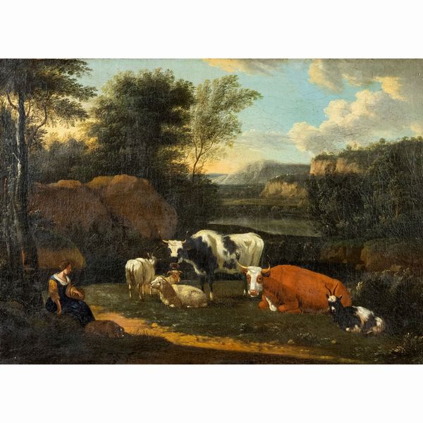 Philipp Peter Roos, seguace di  - Asta Dipinti Antichi, Arredi, Sculture e Oggetti d'Arte - Associazione Nazionale - Case d'Asta italiane