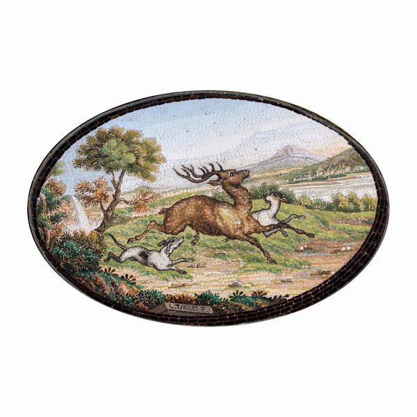 Luigi Taddei, placca ovale in micromosaico  - Asta Dipinti Antichi, Arredi, Sculture e Oggetti d'Arte - Associazione Nazionale - Case d'Asta italiane