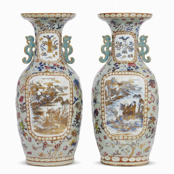DUE VASI, CINA, DINASTIA QING, SEC.XIX  - Asta Arte Orientale - Associazione Nazionale - Case d'Asta italiane