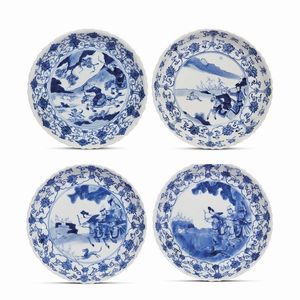 GRUPPO DI QUATTRO PIATTI, CINA, DINASTIA QING, SEC.XVIII  - Asta Arte Orientale - Associazione Nazionale - Case d'Asta italiane