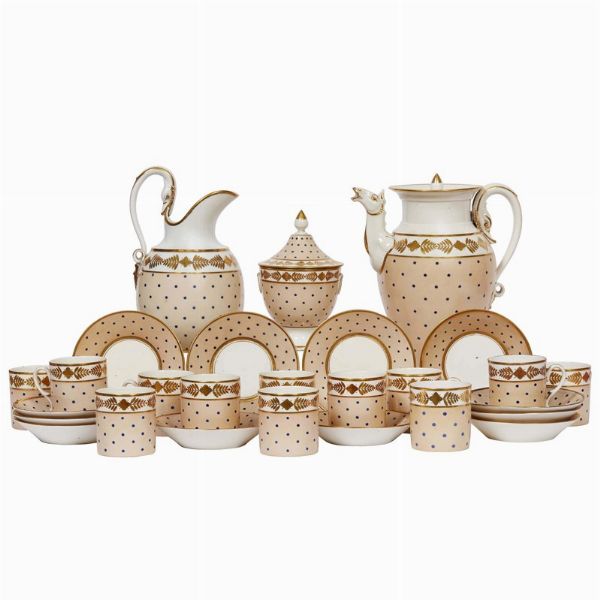 SERVIZO DA CAFF&Egrave;, DOCCIA, MANIFATTURA GINORI, INIZI SECOLO XIX  - Asta CERAMICA. MAIOLICHE E PORCELLANE DAL XVI AL XIX SECOLO - Associazione Nazionale - Case d'Asta italiane