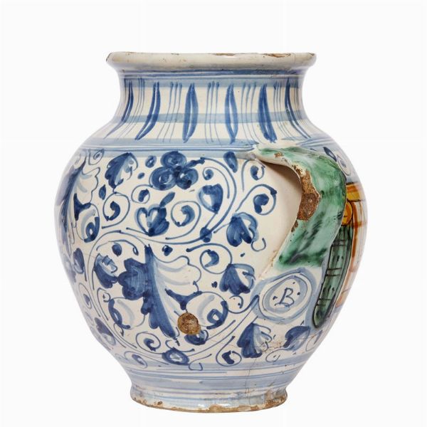 ORCIOLO BIANSATO, MONTELUPO, PRIMA MET&Agrave; SECOLO XVII  - Asta CERAMICA. MAIOLICHE E PORCELLANE DAL XVI AL XIX SECOLO - Associazione Nazionale - Case d'Asta italiane