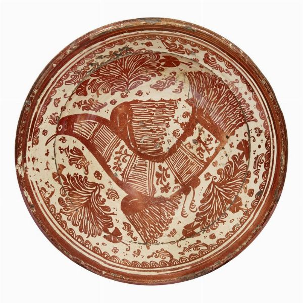 GRANDE CATINO,   M  ANIS&Egrave;S,SECOLO XVIII  - Asta CERAMICA. MAIOLICHE E PORCELLANE DAL XVI AL XIX SECOLO - Associazione Nazionale - Case d'Asta italiane