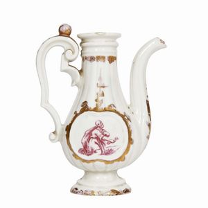 AMPOLLINA, DOCCIA, MANIFATTURA GINORI, SECONDA MET� SECOLO XVIII  - Asta CERAMICA. MAIOLICHE E PORCELLANE DAL XVI AL XIX SECOLO - Associazione Nazionale - Case d'Asta italiane