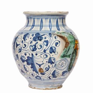 ORCIOLO BIANSATO, MONTELUPO, PRIMA MET&Agrave; SECOLO XVII  - Asta CERAMICA. MAIOLICHE E PORCELLANE DAL XVI AL XIX SECOLO - Associazione Nazionale - Case d'Asta italiane