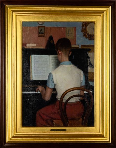 Oscar Ghiglia : Benedetto al pianoforte  - Asta Arte Moderna e Contemporanea - Associazione Nazionale - Case d'Asta italiane