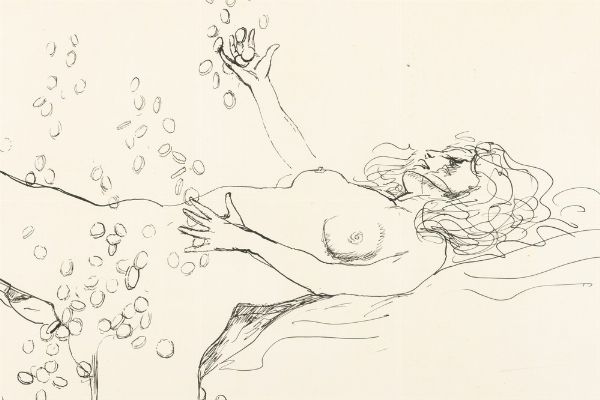 Renato Guttuso : Studio per �Danae�  - Asta Arte Moderna e Contemporanea - Associazione Nazionale - Case d'Asta italiane