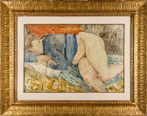 FAUSTO PIRANDELLO : Figura con camicia blu  - Asta Arte Moderna e Contemporanea - Associazione Nazionale - Case d'Asta italiane