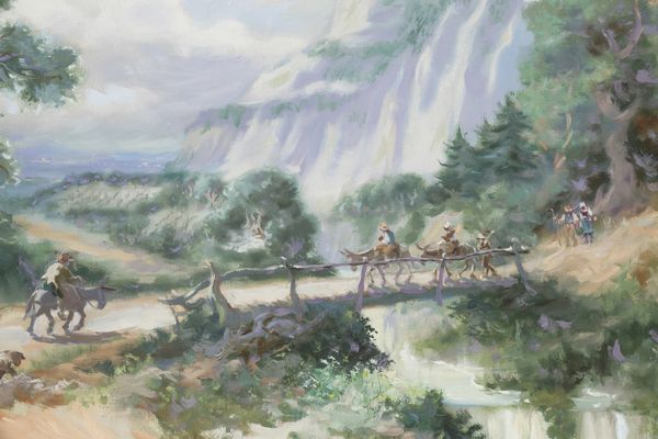 Giacomo Balla : Visione settecentesca - Campagna romana  - Asta Arte Moderna e Contemporanea - Associazione Nazionale - Case d'Asta italiane