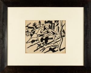 August Macke : Hirschjagd (Caccia al cervo)  - Asta Arte Moderna e Contemporanea - Associazione Nazionale - Case d'Asta italiane