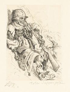 Otto Dix - Toter Sappenposten - dal portfolio Der Krieg