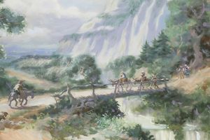 Giacomo Balla : Visione settecentesca - Campagna romana  - Asta Arte Moderna e Contemporanea - Associazione Nazionale - Case d'Asta italiane