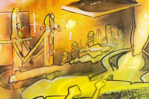 Roberto Sebastian Antonio Matta : Sous le toit de par� (Sotto il tetto della scommessa)  - Asta Arte Moderna e Contemporanea - Associazione Nazionale - Case d'Asta italiane