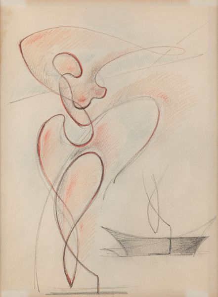 TULLIO CRALI : Figura femminile (recto) ; Studio per aereopittura (verso)  - Asta Arte Moderna e Contemporanea - Associazione Nazionale - Case d'Asta italiane