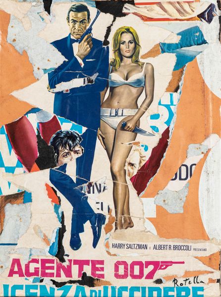 MIMMO ROTELLA : Senza titolo (Agente 007)  - Asta Arte Moderna e Contemporanea - Associazione Nazionale - Case d'Asta italiane