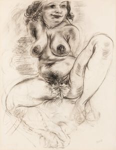 George Grosz - Sitting Female Nude Eva