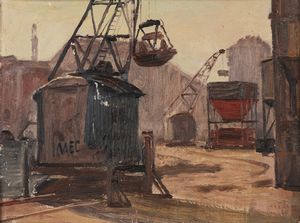 Walter Lazzaro - Gru (controluce) - Il Naviglio