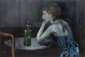 Alberto Sughi - Ragazza con sifone