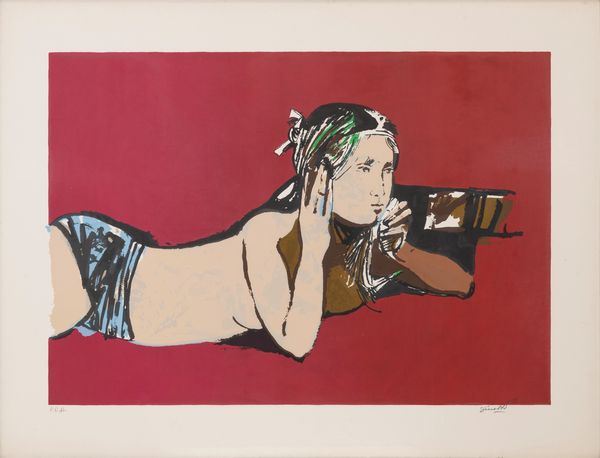 LINO DINETTO : Figura distesa  - Asta Multipli d'Autore - Associazione Nazionale - Case d'Asta italiane