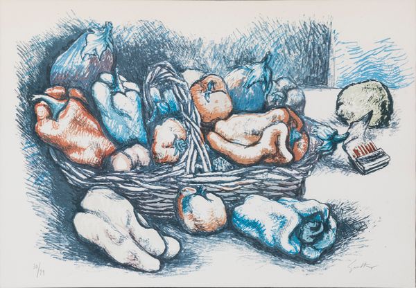 Renato Guttuso : Peperoni  - Asta Multipli d'Autore - Associazione Nazionale - Case d'Asta italiane