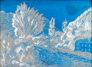 Umberto Lilloni - Ruscello con alberi