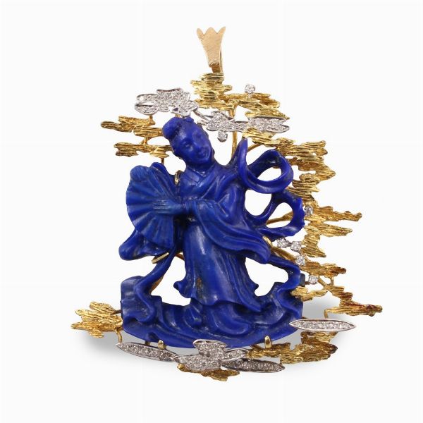 SPILLA-PENDENTE  - Asta Tempo d'estate Gioielli, Orologi e Argenti - Associazione Nazionale - Case d'Asta italiane