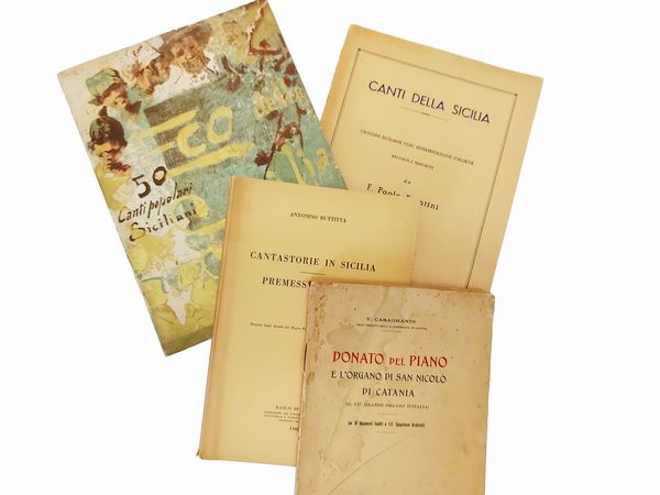 Canzoni e musica siciliana  - Asta Libri Antichi e d'Arte - Associazione Nazionale - Case d'Asta italiane